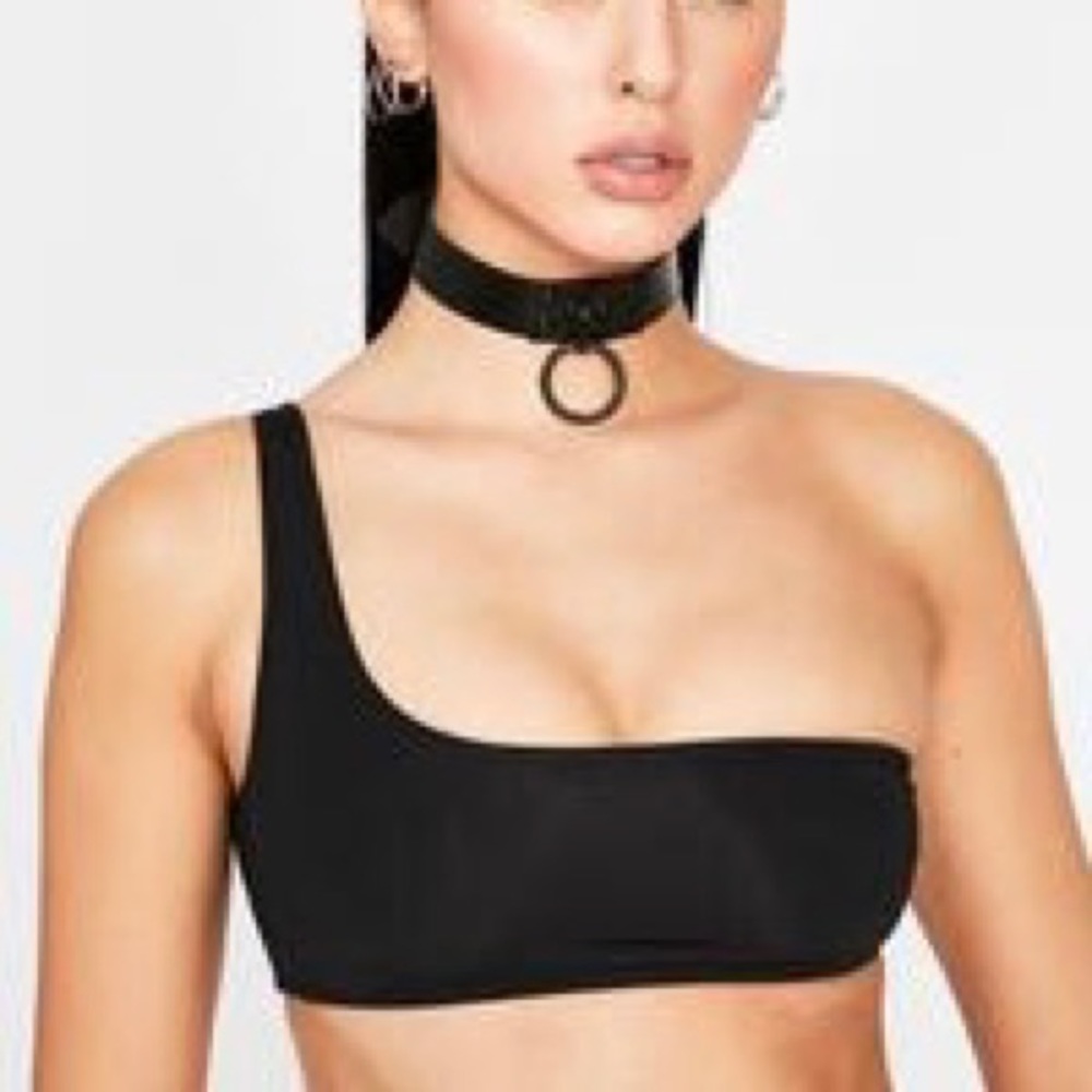 Dolls Kill Black Bralette Bikini Top Made in Spain Size XS - Picture 2 of 4